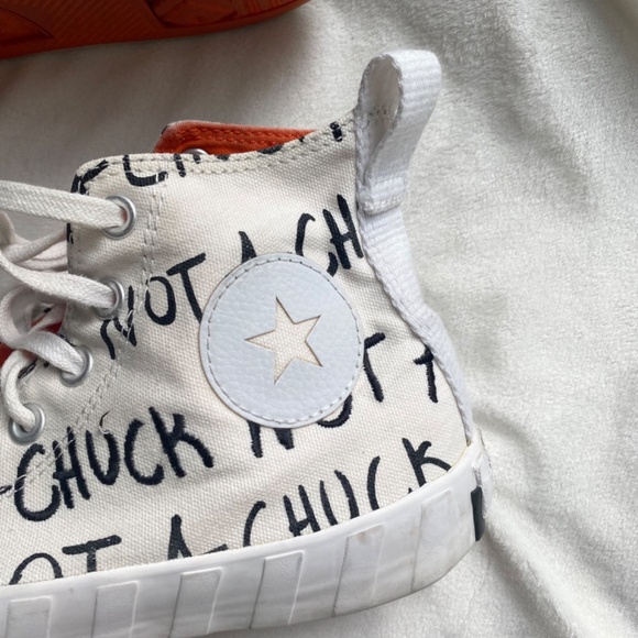 Converse Chuck Taylor white orange and black high tops - Picture 4 of 13